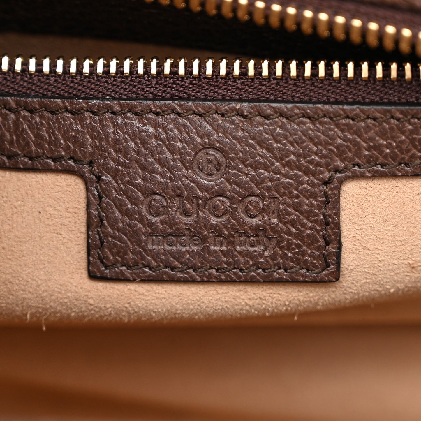 GG Supreme Monogram Textured Dollar Calfskin Web Small Ophidia Slip Handle Tote Beige Ebony New Acero
