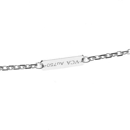 Van Cleef & Arpels 18K White Gold Diamond Perlee Pendant Necklace 5 of 9