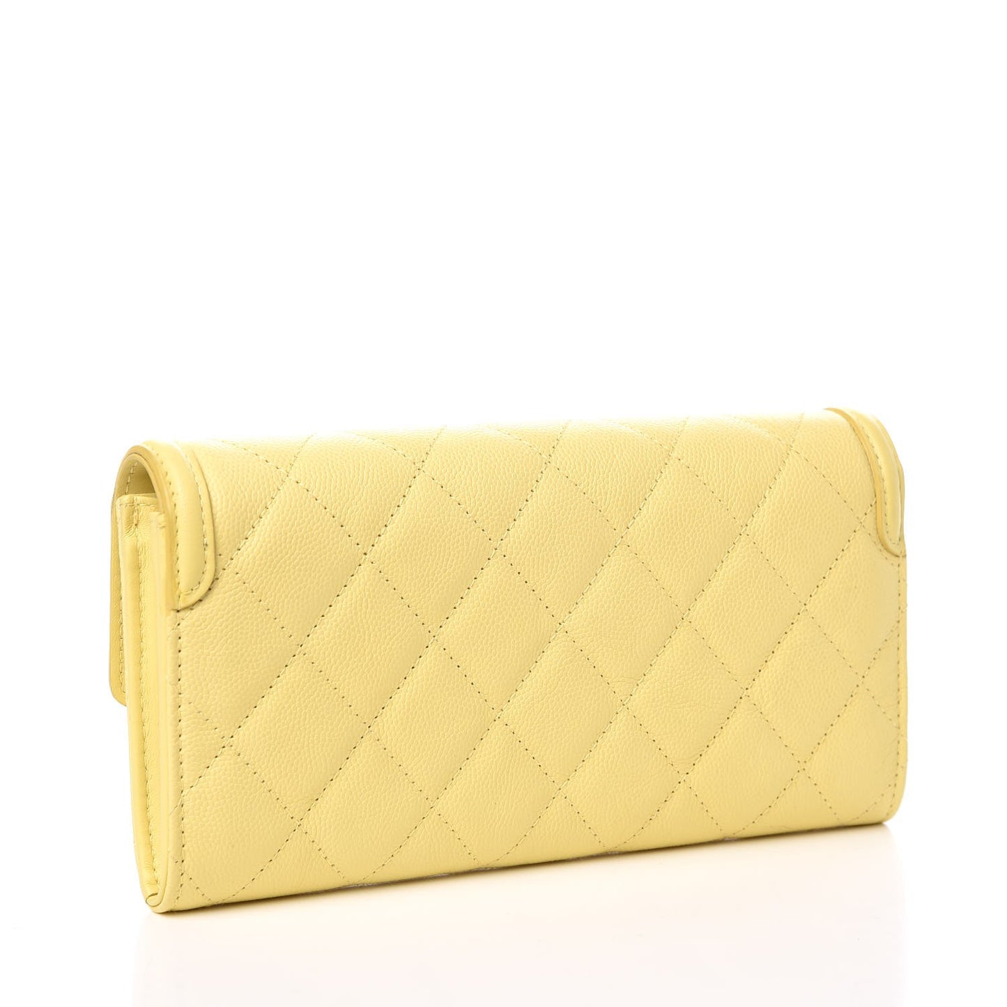 Caviar Timeless CC Large Gusset Flap Wallet Yellow