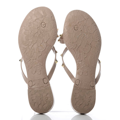 Valentino Garavani PVC Jelly Rockstud Bow Thong Sandals 37 Poudre 5 of 8