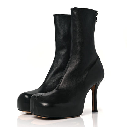 Bottega Veneta Nappa Platform Square Toe Ankle Boots 38.5 Black 3 of 6