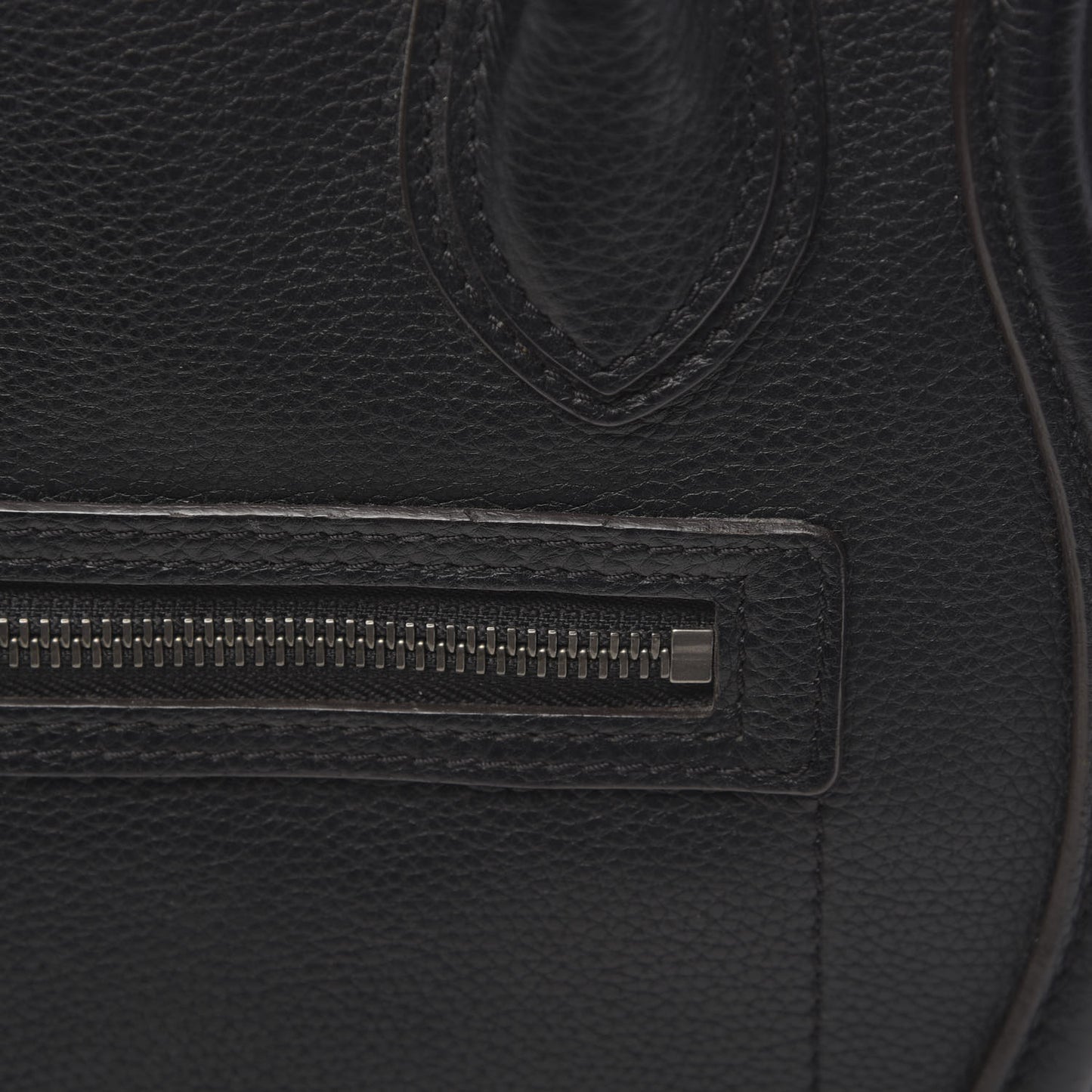 Drummed Calfskin Micro Luggage Black