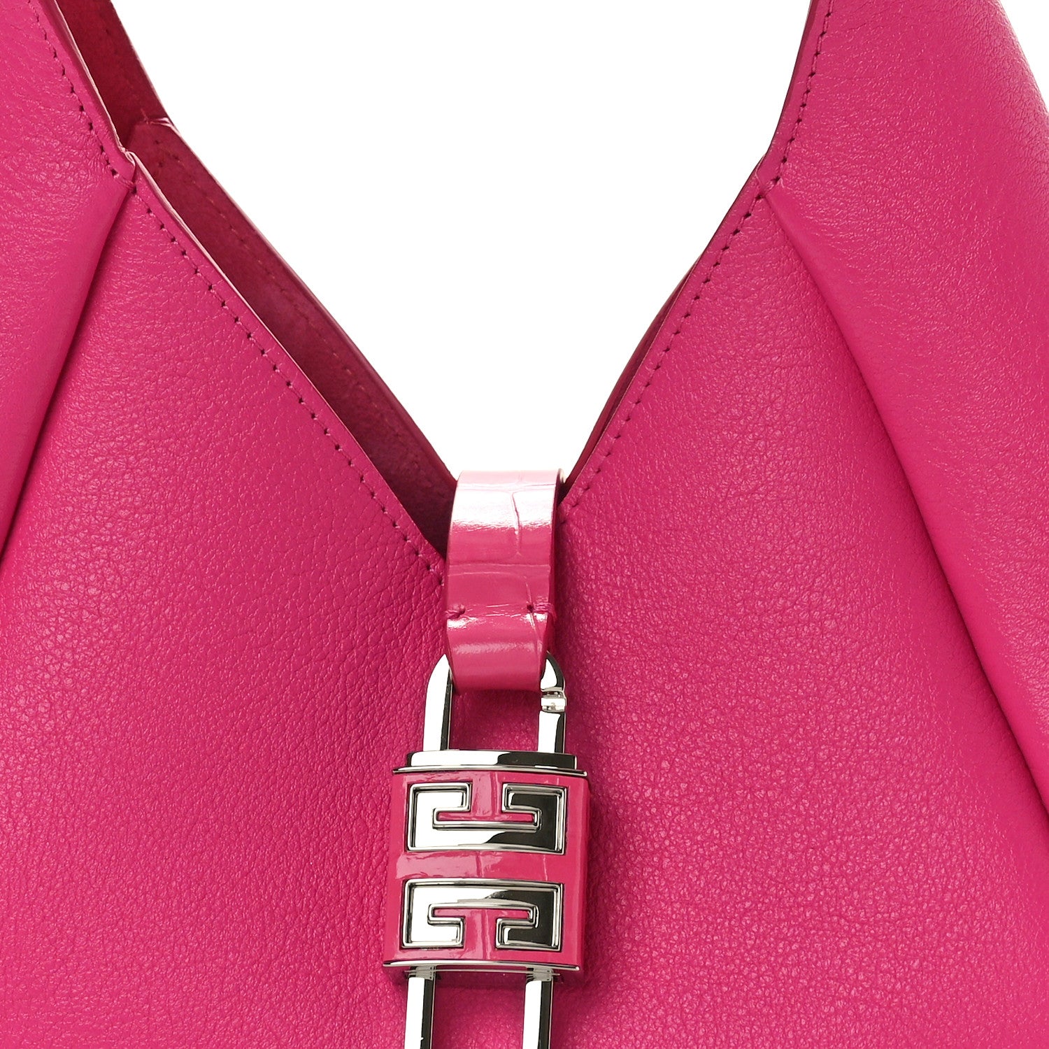 Givenchy Grained Calfskin Mini G-Lock Hobo Neon Pink 7 of 9