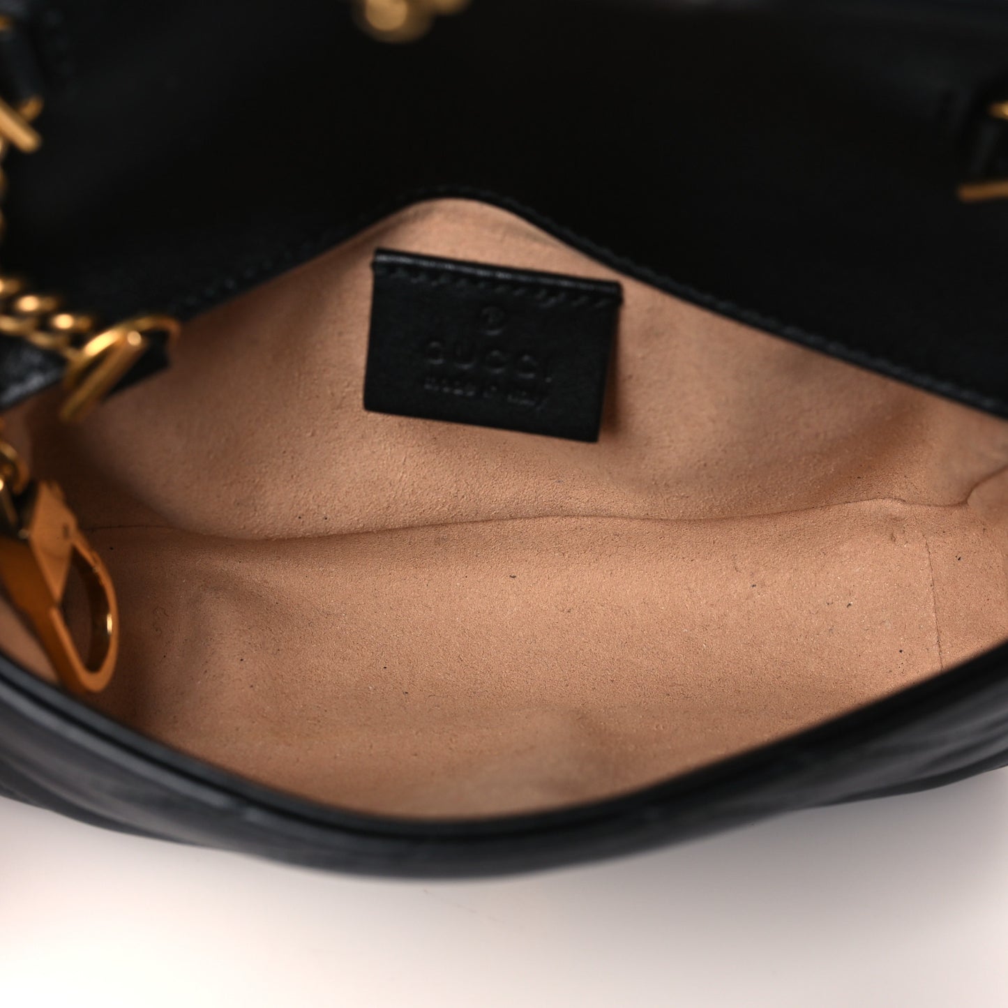 Calfskin Matelasse Super Mini GG Marmont Shoulder Bag Black