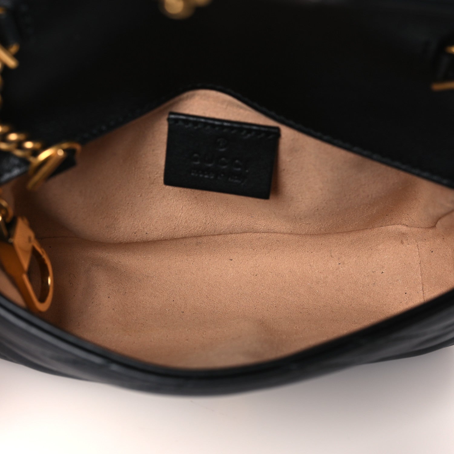 Gucci Calfskin Matelasse Super Mini GG Marmont Shoulder Bag Black 5 of 10
