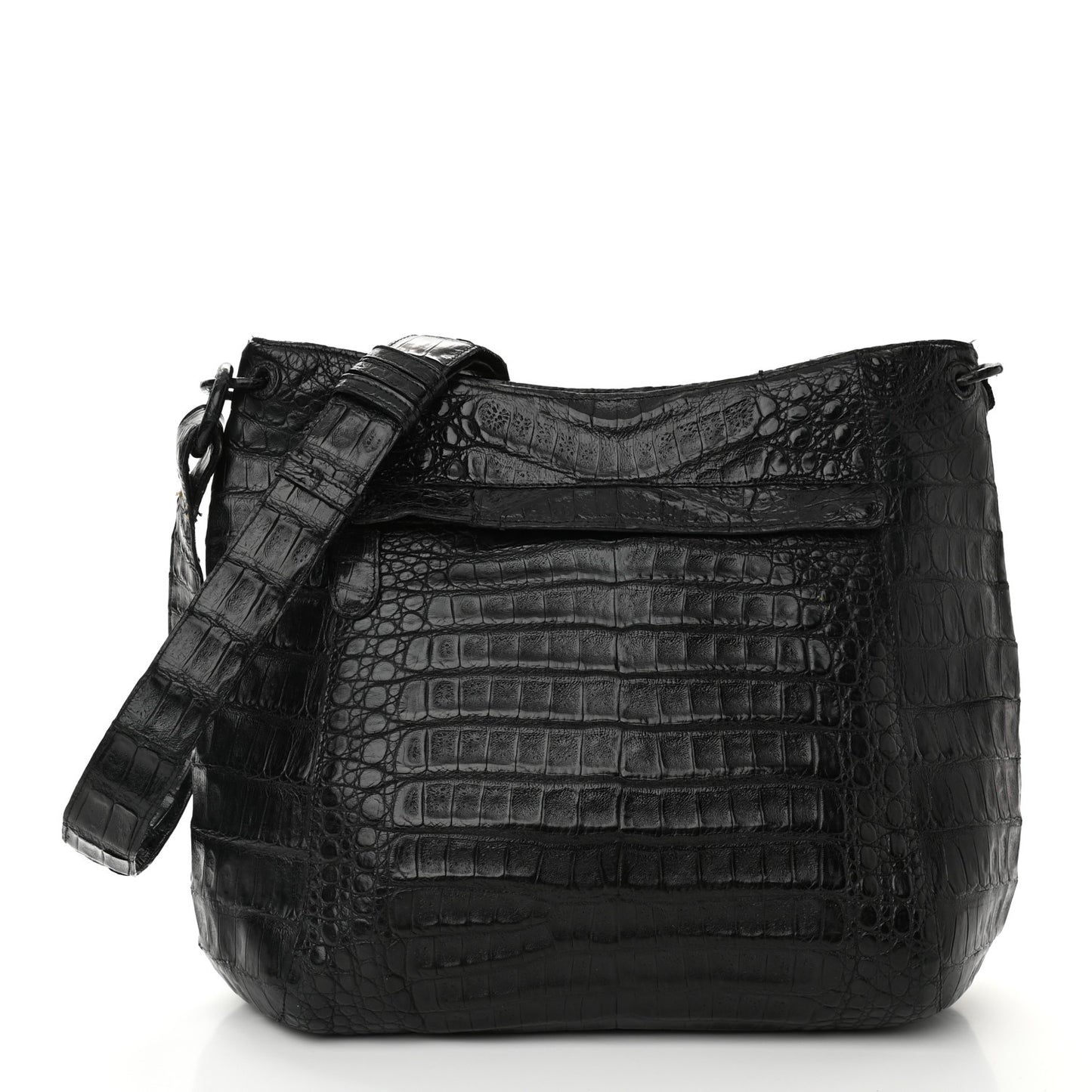 Crocodile Crossbody Bag Black