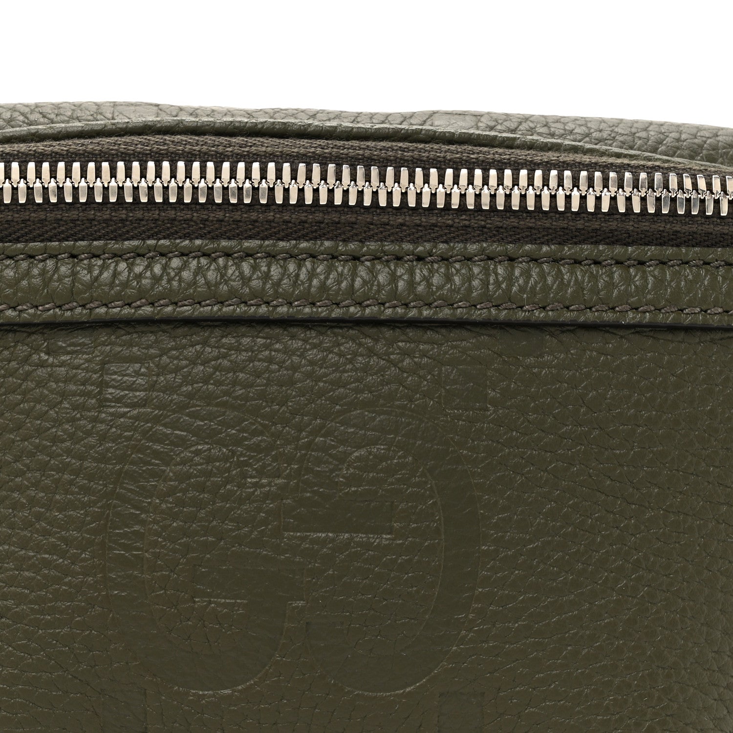 Gucci Piuma Calfskin Jumbo GG Embossed Small Belt Bag Dark Green 8 of 10