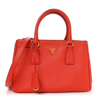 Prada Saffiano Mini Galleria Double Zip Tote Lacca 1 of 9