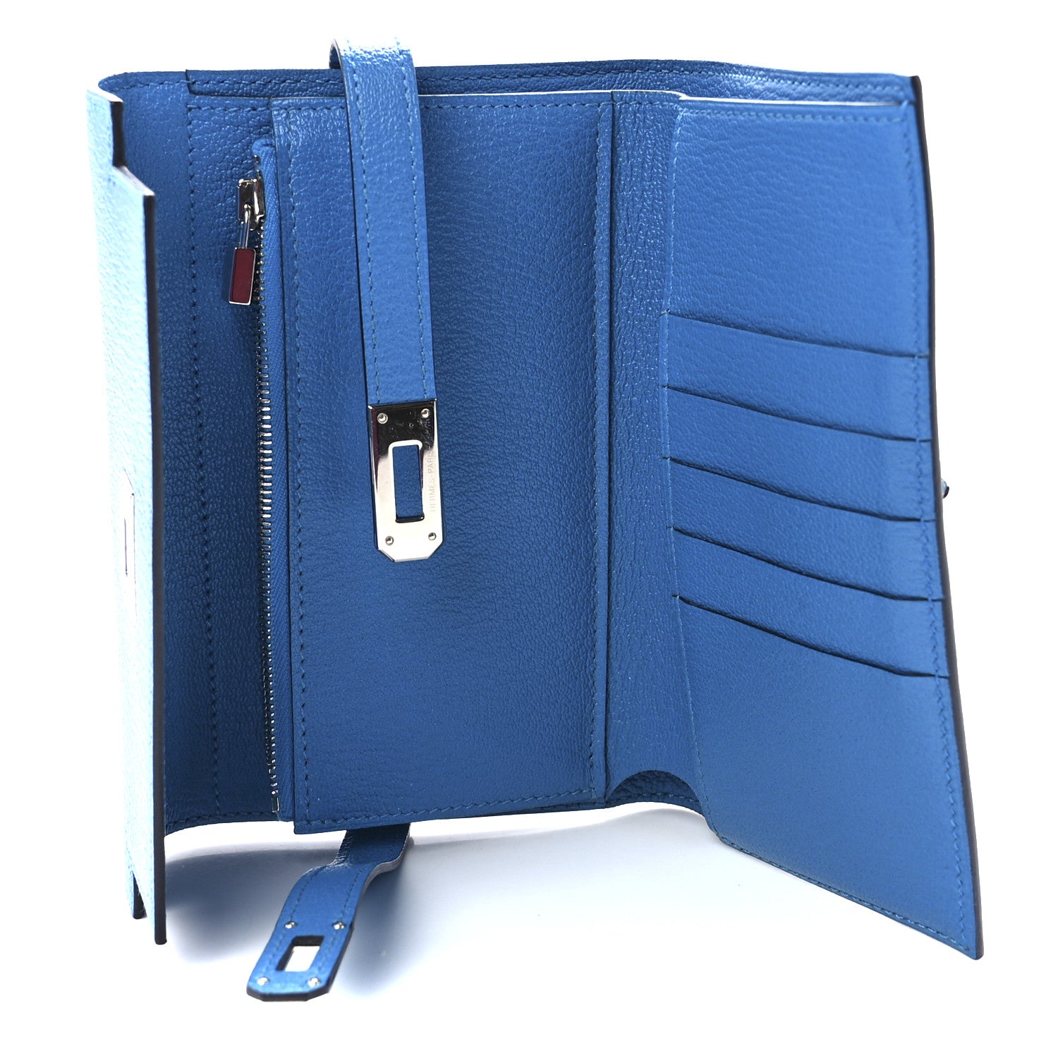 Hermes Chevre Mysore Medium Kelly Wallet Bleu Zanzibar 6 of 14