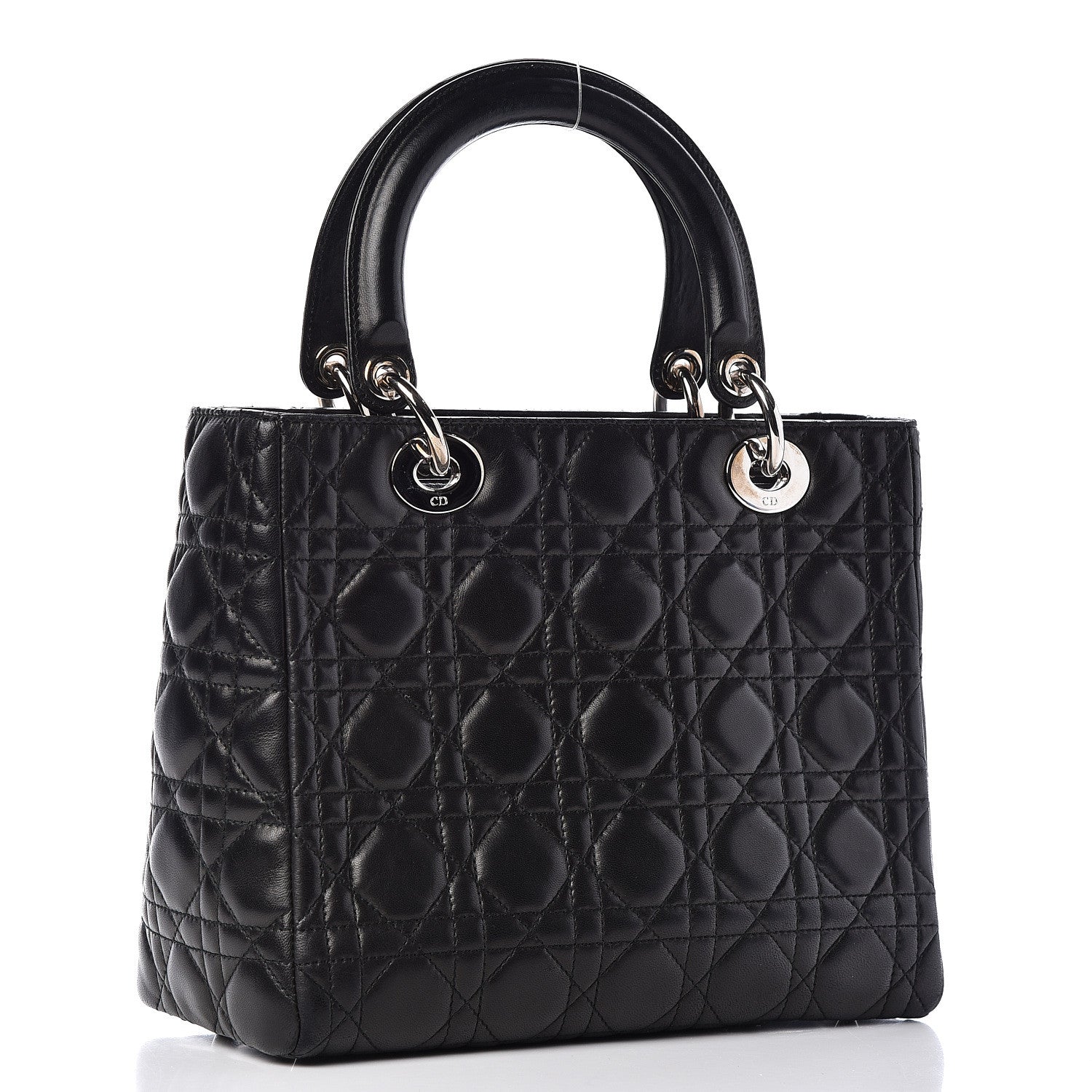 Christian Dior Lambskin Cannage Medium Lady Dior Black 3 of 12