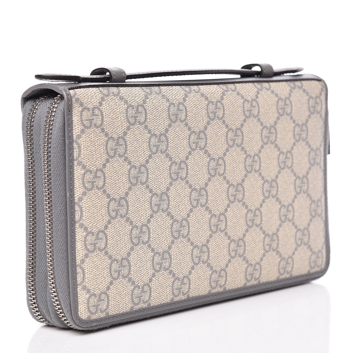 Gucci GG Supreme Monogram Travel Document Case Ecru Grigio 3 of 9