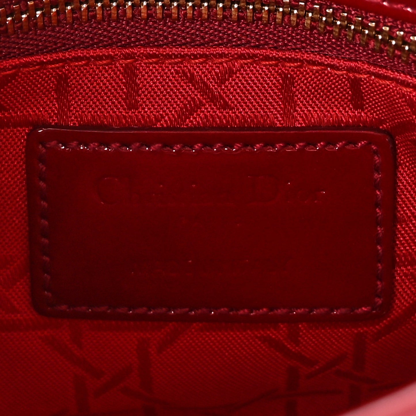 Patent Cannage Mini Lady Dior Red
