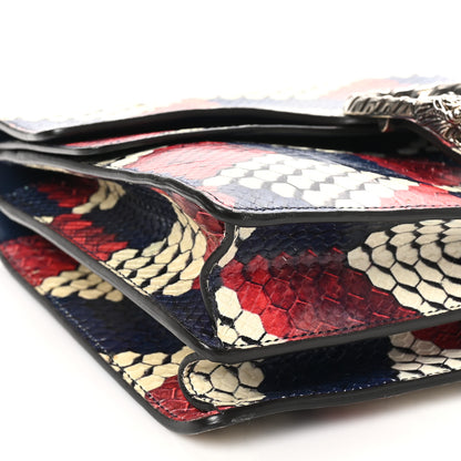 Gucci Snakeskin Cubic Medium Dionysus Shoulder Bag Red White Blue 10 of 12