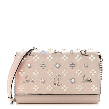 Christian Louboutin Calfskin Spikes Loubinthesky Paloma Clutch Leche 1 of 10