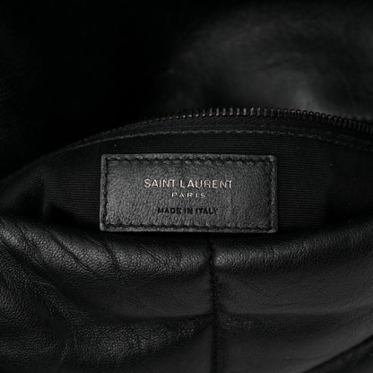 Saint Laurent Lambskin Quilted Monogram Monochrome Medium Loulou Puffer Chain Satchel Black 6 of 10