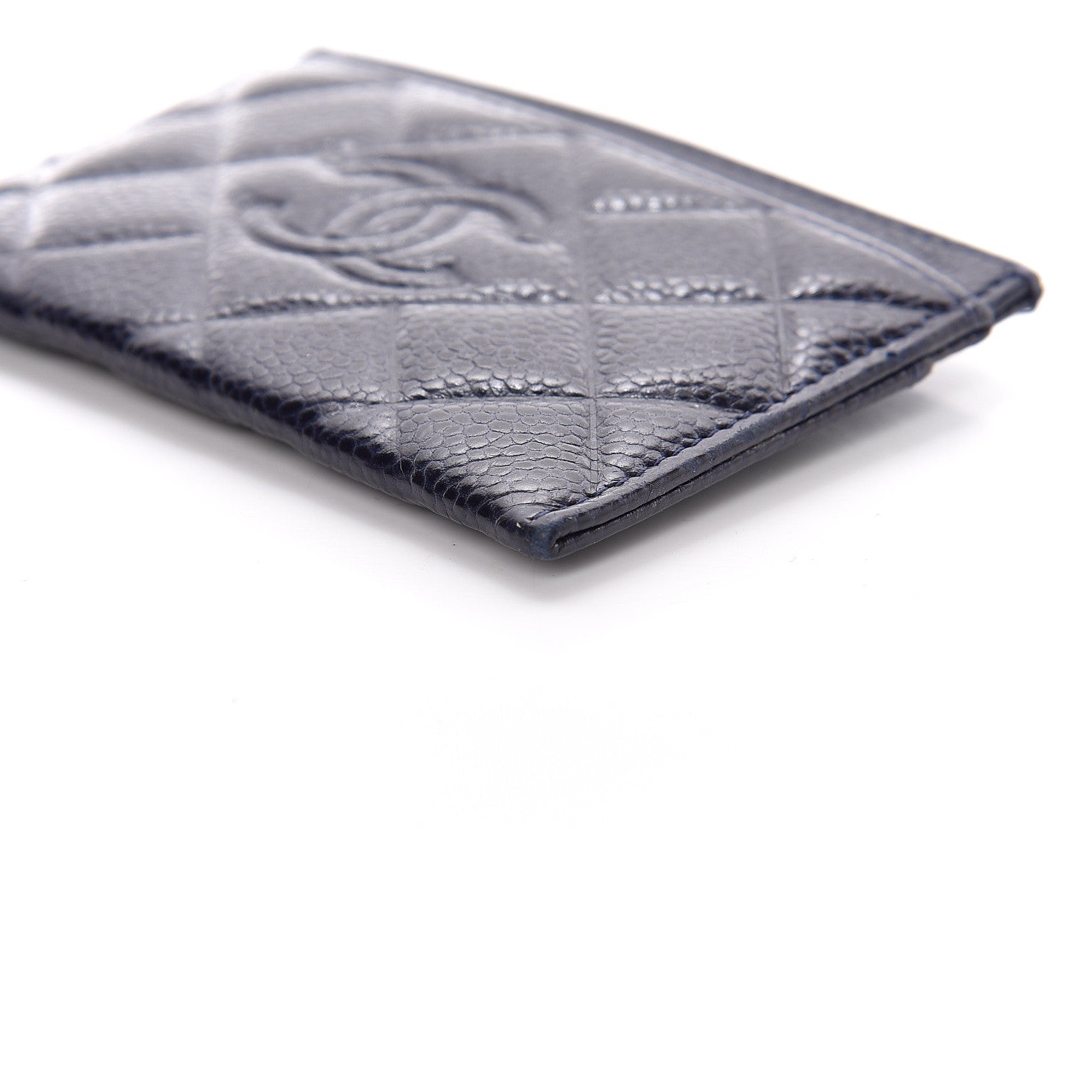 Chanel Caviar Quilted Diamond CC Card Holder Dark Navy 12 of 13
