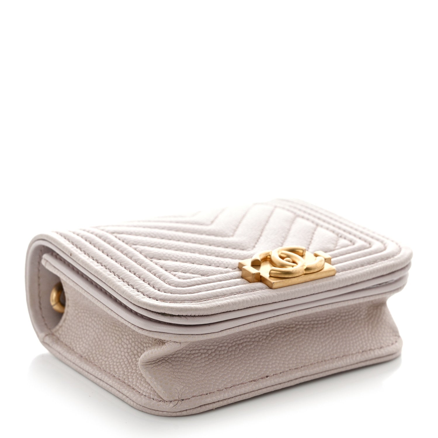 Chanel Caviar Chevron Quilted Boy Flap Waist Belt Bag Light Purple 4 of 12