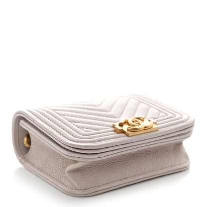Chanel Caviar Chevron Quilted Boy Flap Waist Belt Bag Light Purple 4 of 12
