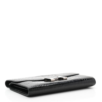 Hermes Shiny Alligator Constance Long Wallet Black 4 of 10