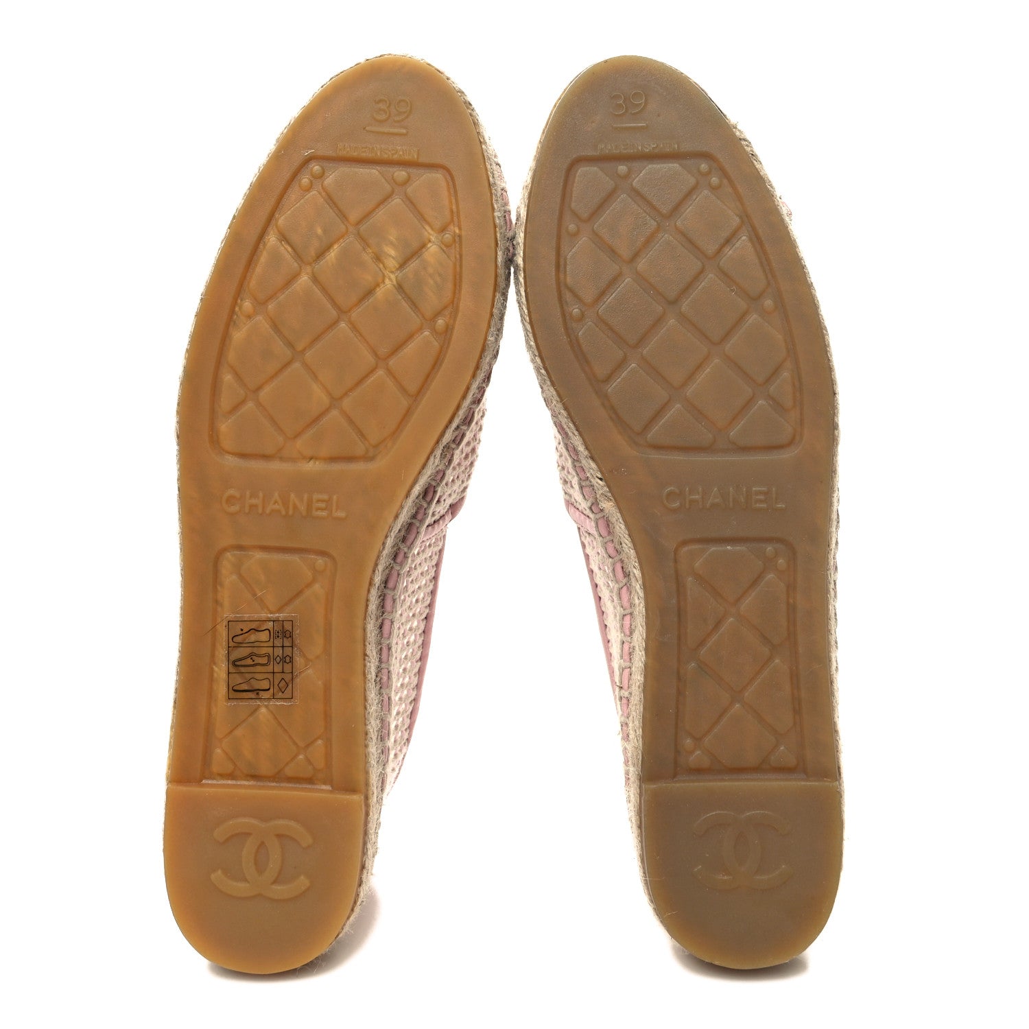 Chanel Mesh Lambskin CC Espadrilles 39 Light Pink Beige 5 of 8