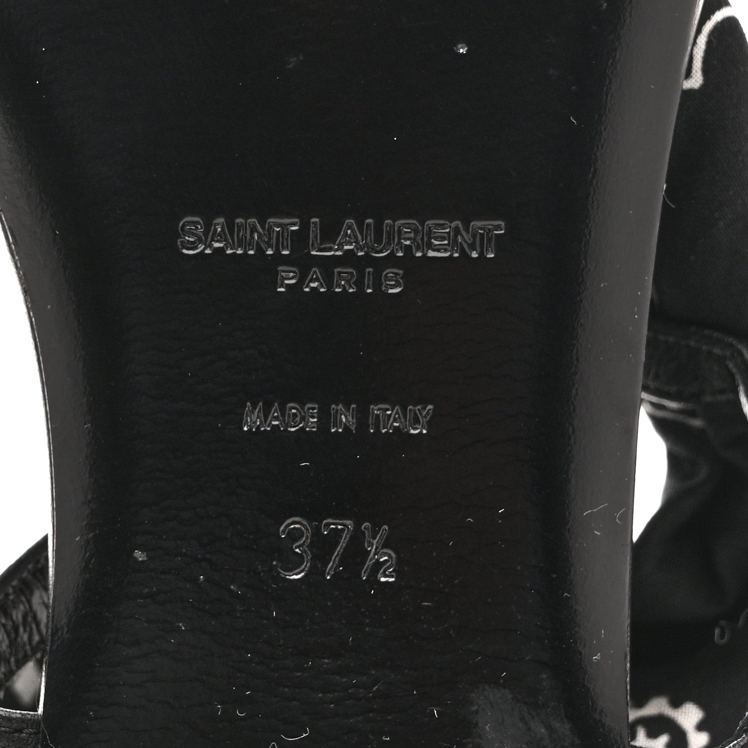 Saint Laurent Calfskin Cotton Paisley Print Flat Sandals 37.5 Black 8 of 9