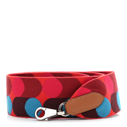 Hermes Toile Swift 50mm Sangle Flipperball Shoulder Strap Rouge De Coeur Bleu Frida Gold 1 of 4