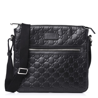 Gucci Guccissima Signature Small Messenger Bag Black 1 of 10