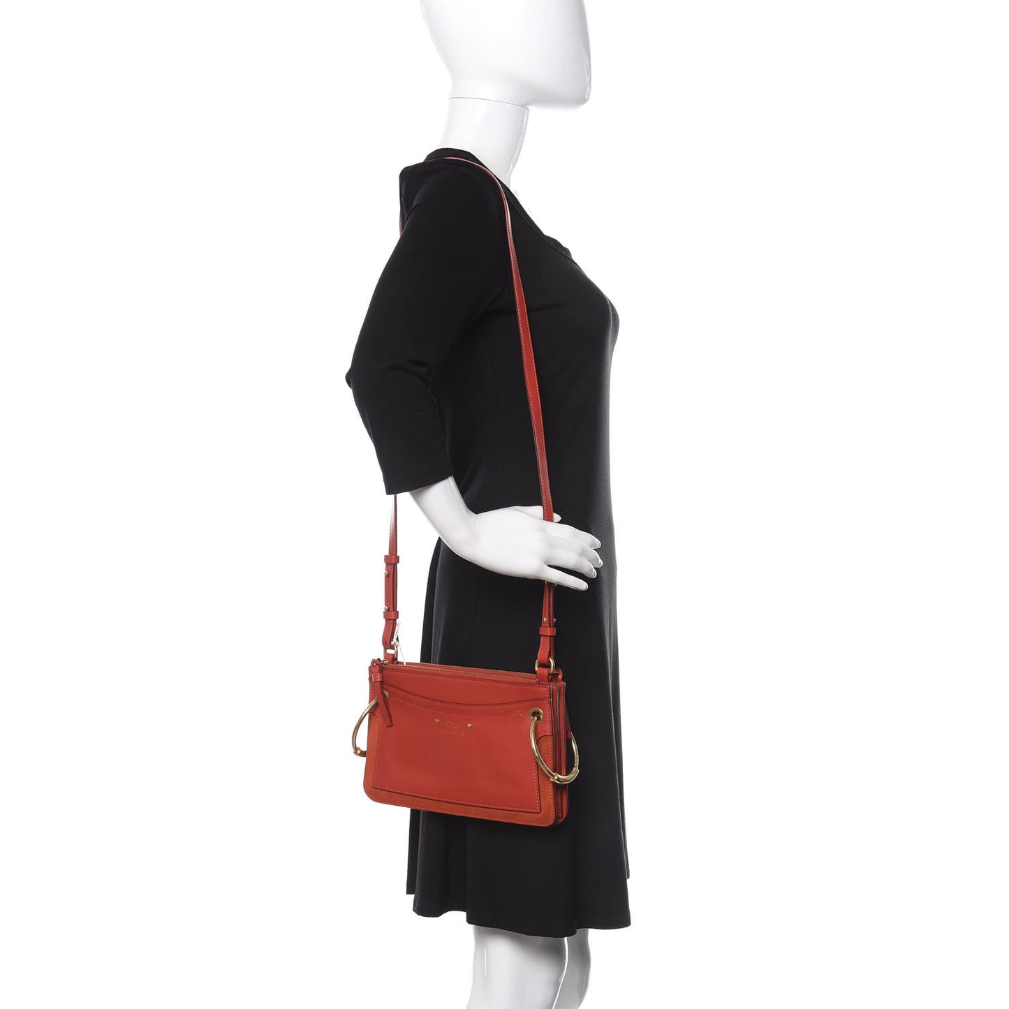Calfskin Suede Mini Roy Bag Earthy Red