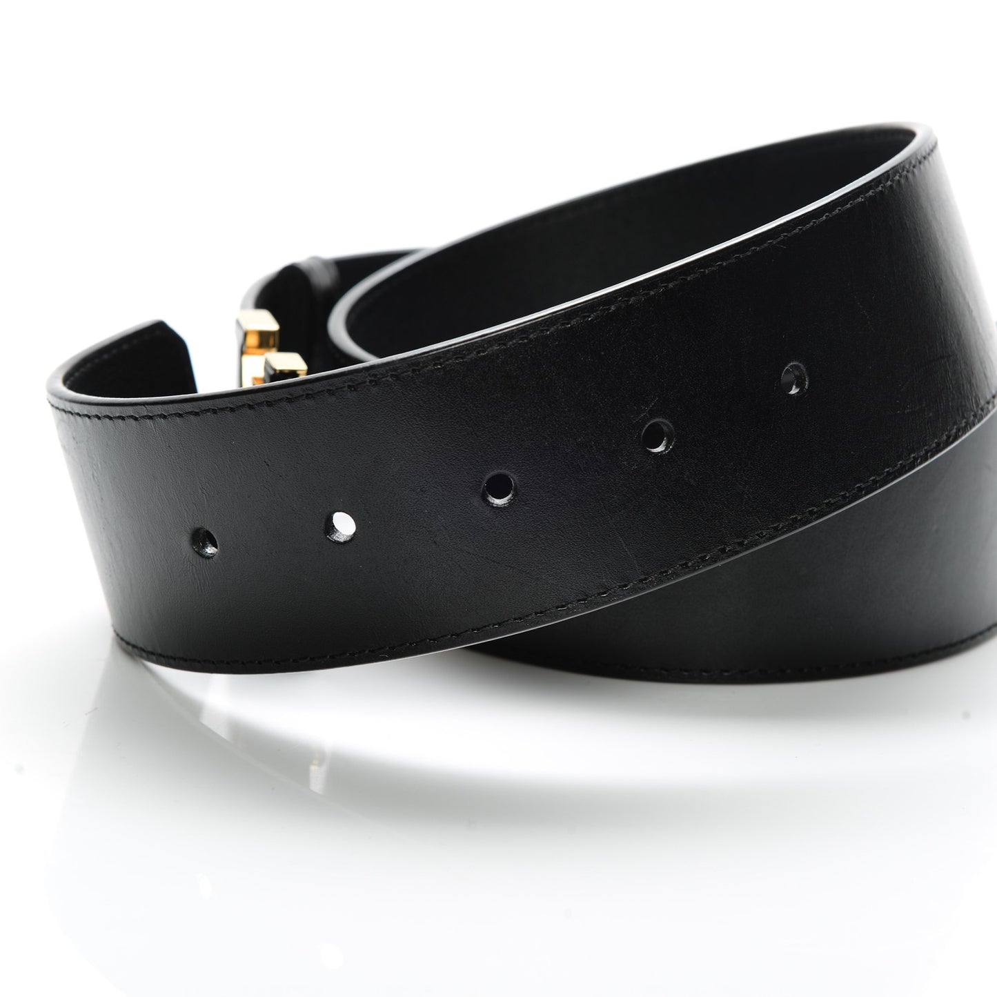 Calfskin 45mm LV Capucine Initiales Belt 80 32 Black