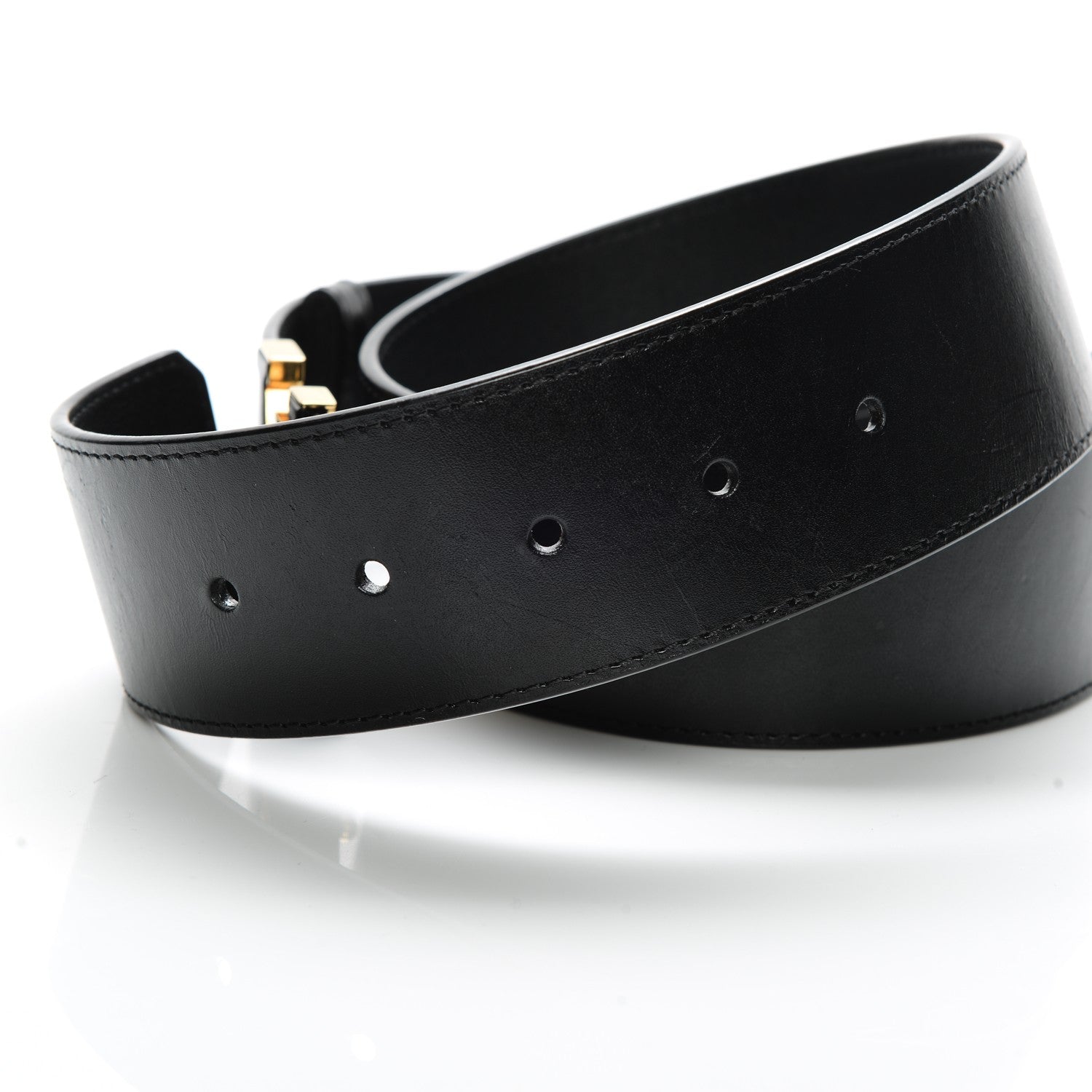Louis Vuitton Calfskin 45mm LV Capucine Initiales Belt 80 32 Black 4 of 7