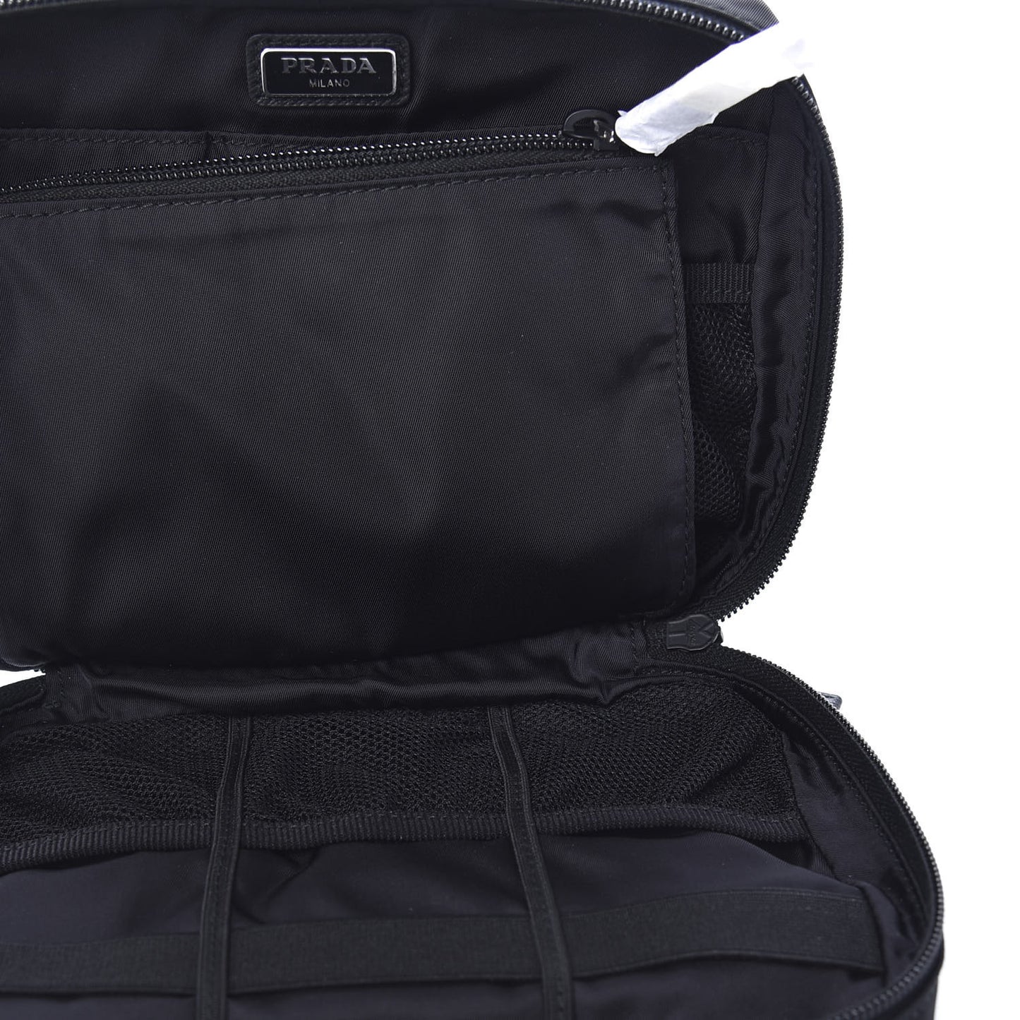 Tessuto Nylon Saffiano Necessaaire Pouch Black