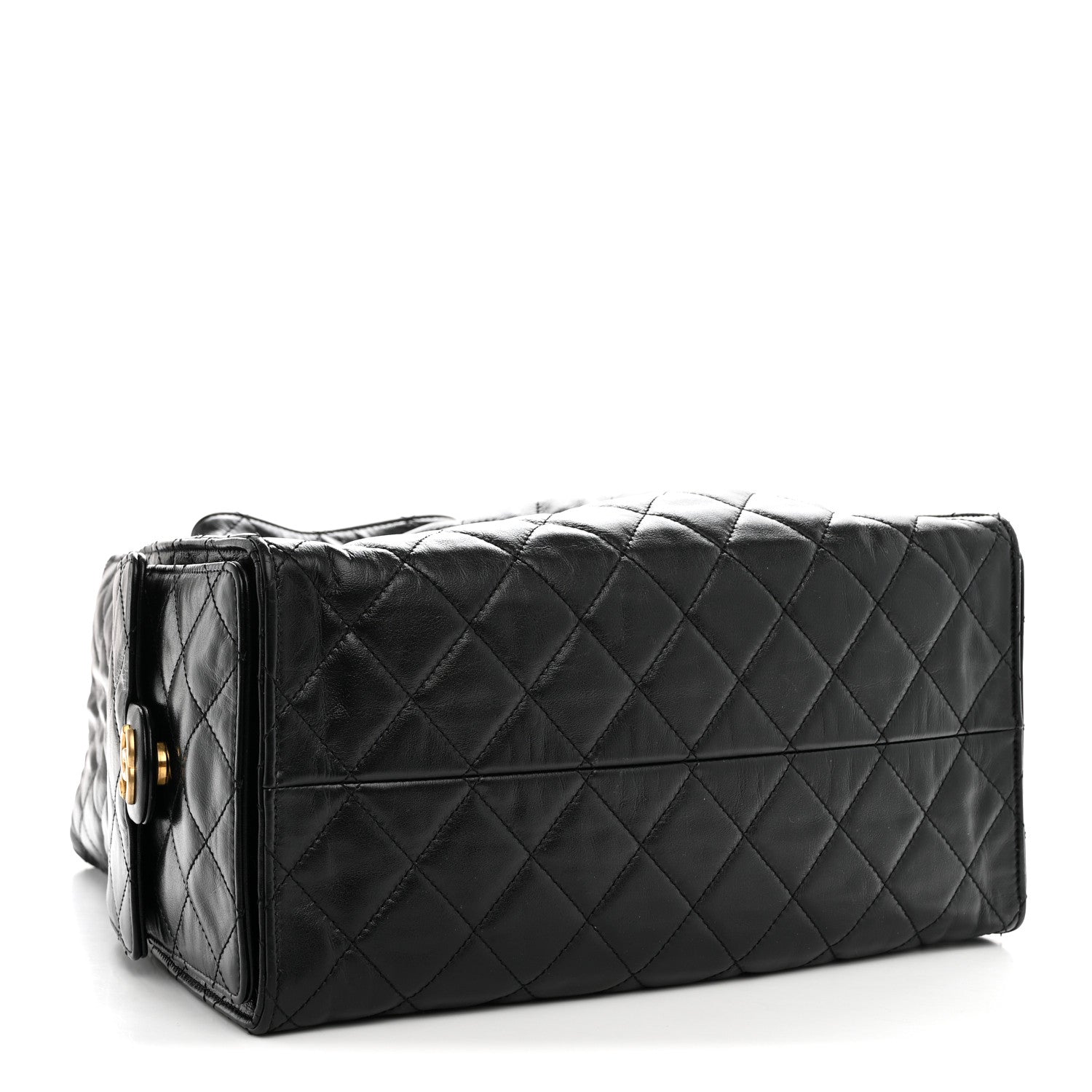 Chanel Shiny Crumpled Calfskin Quilted Medium Chanel 25 Handbag Black 4 of 10