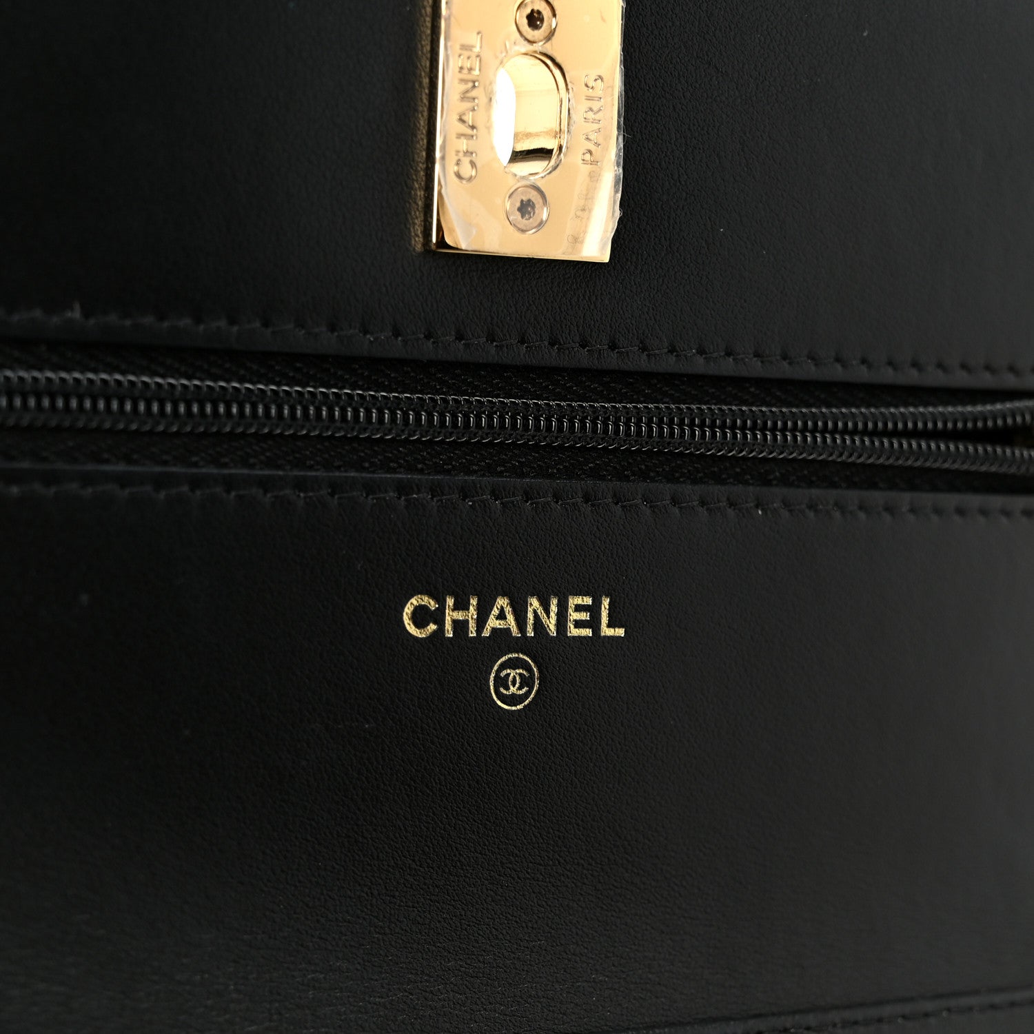 Chanel Shiny Lambskin Quilted CC Pearl Wallet on Chain WOC Black 7 of 13