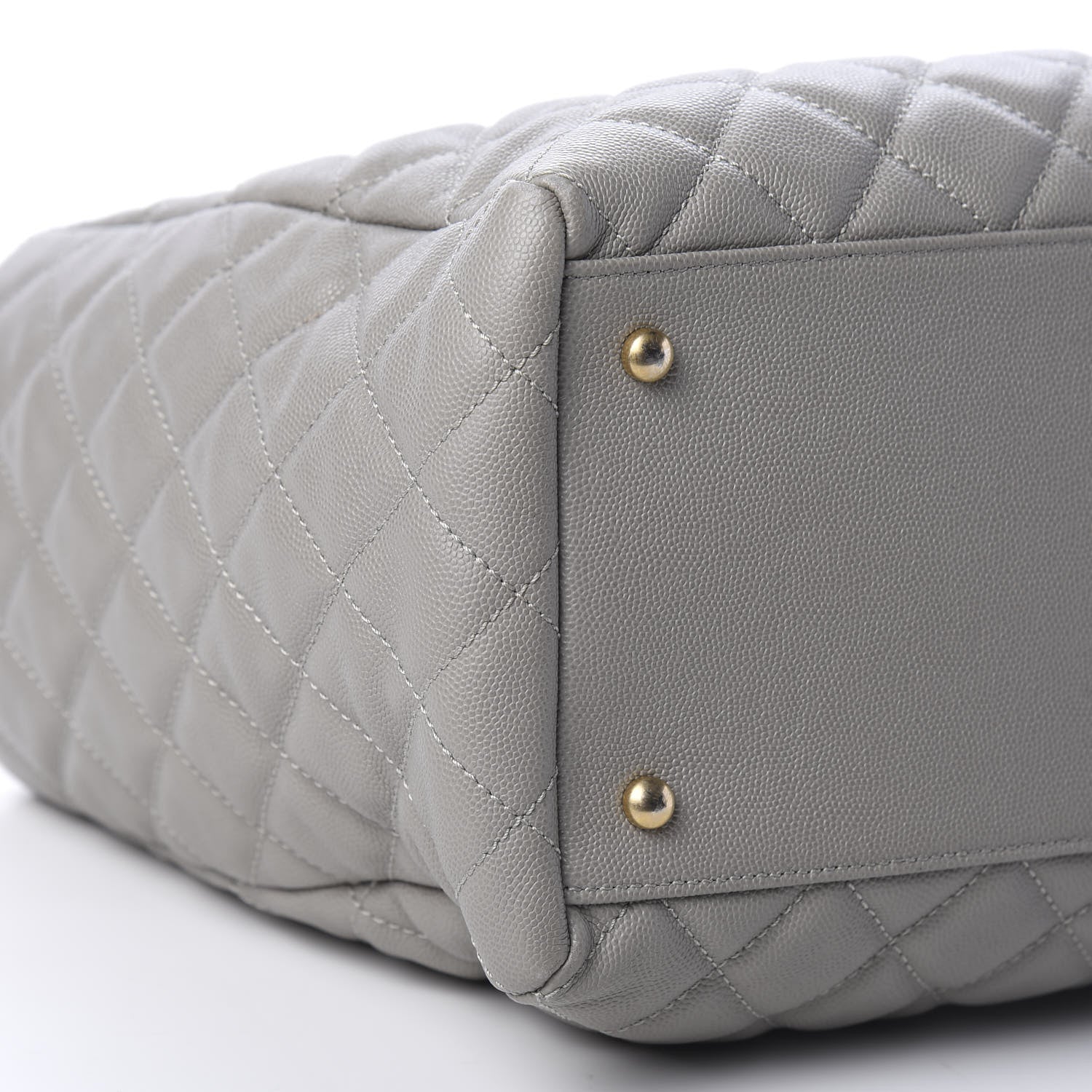 Chanel Caviar Quilted Large Coco Handle Shopping Tote Grey 5 of 9