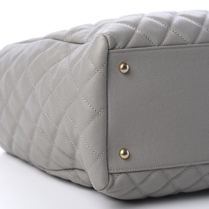 Chanel Caviar Quilted Large Coco Handle Shopping Tote Grey 5 of 9