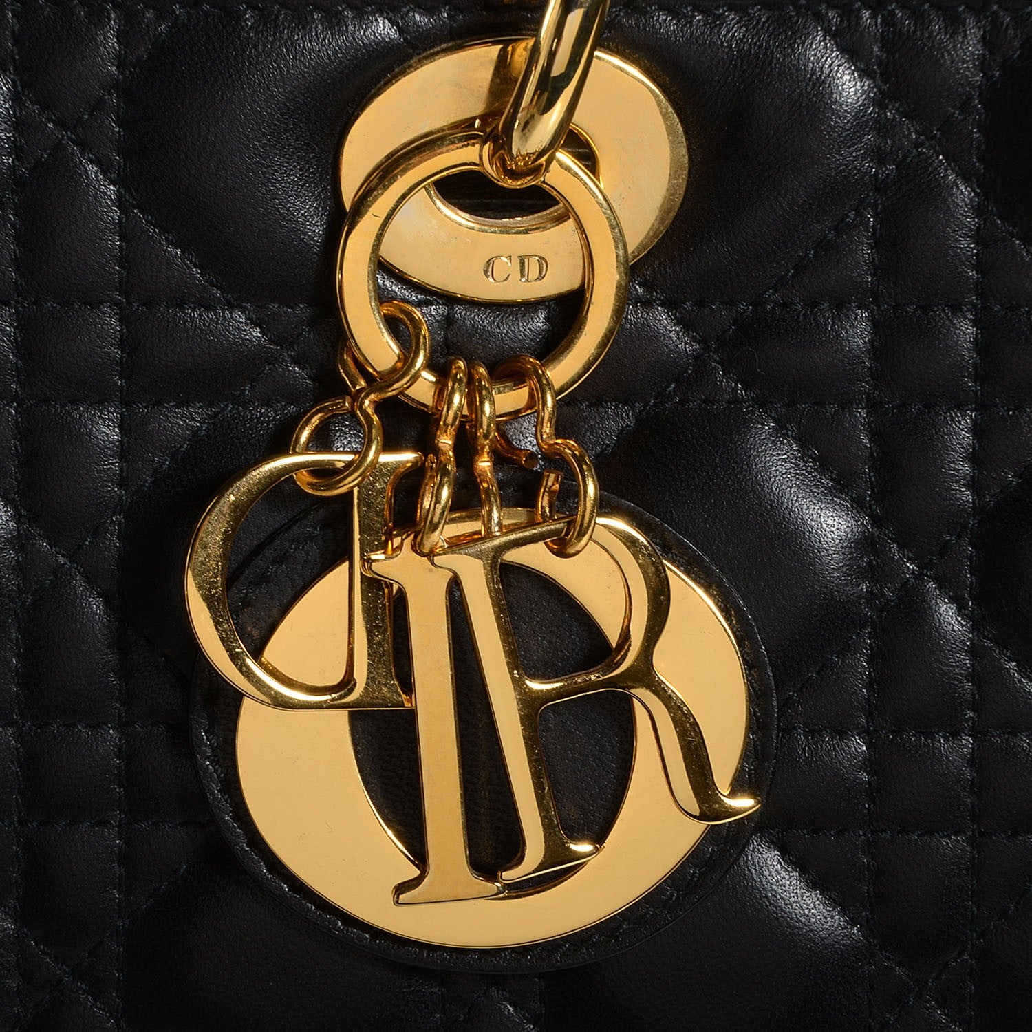 Christian Dior Lambskin Cannage Large Lady Dior Black 8 of 9