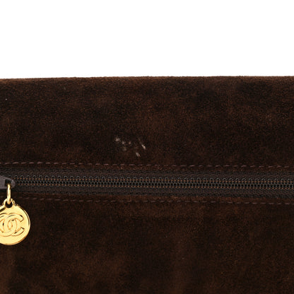 Chanel Suede Timeless CC Wallet on Chain WOC Brown 15 of 15