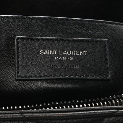 Saint Laurent Sheepskin Matelasse Chevron Monogram Large College Satchel Black 7 of 11