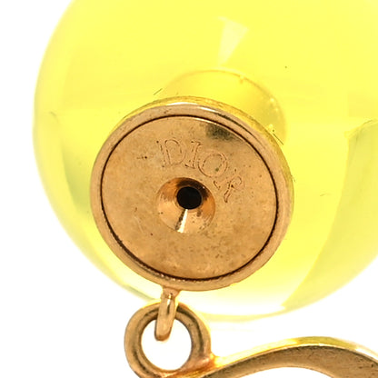 Christian Dior Metal Resin CD Tribales Earrings Translucent Green 4 of 5