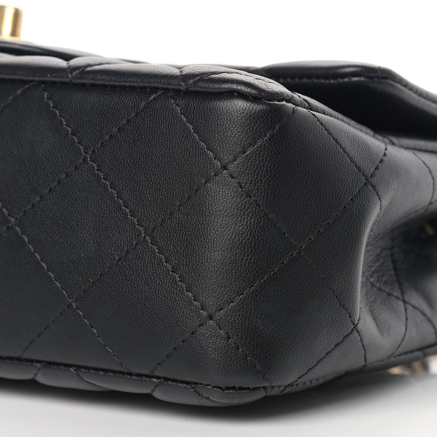 Lambskin Quilted Mini Rectangular Flap Black