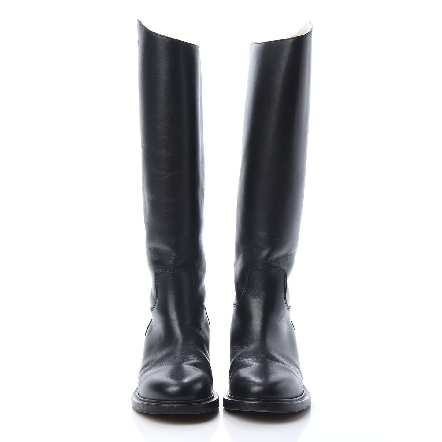 Calfskin Knee High Boots 39 Black