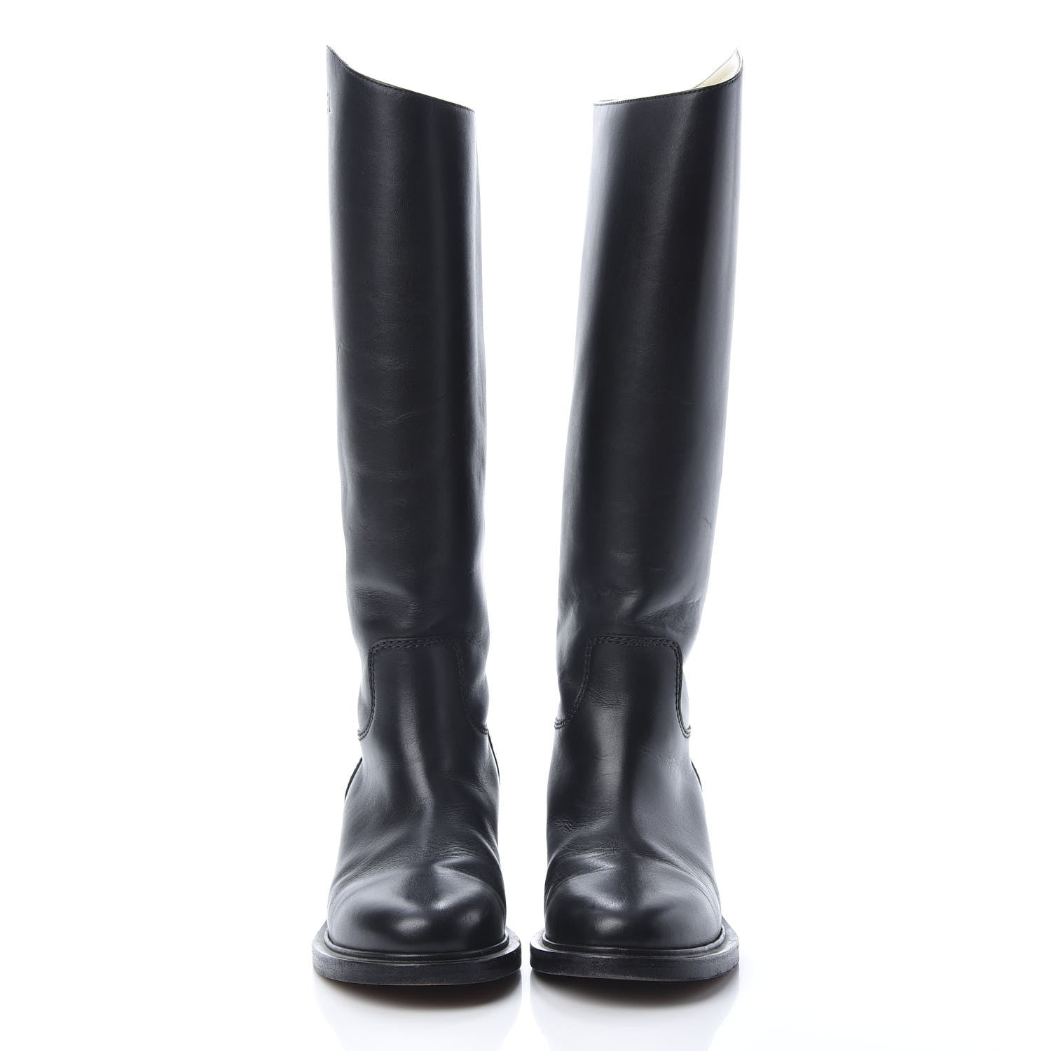 Chanel Calfskin Knee High Boots 39 Black 2 of 16