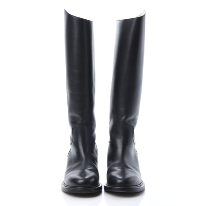Chanel Calfskin Knee High Boots 39 Black 2 of 16