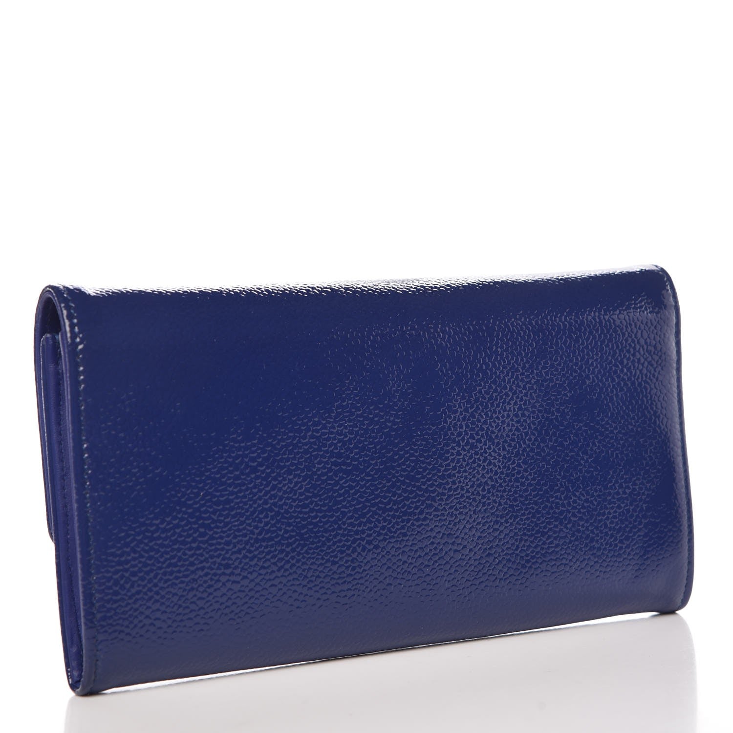 Chanel Patent Caviar Timeless CC Large Gusset Flap Wallet Blue 3 of 8