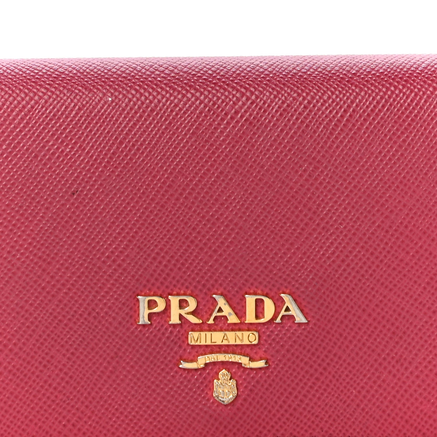Prada Saffiano Metal Bi-Fold Card Holder Wallet Peonia 7 of 19