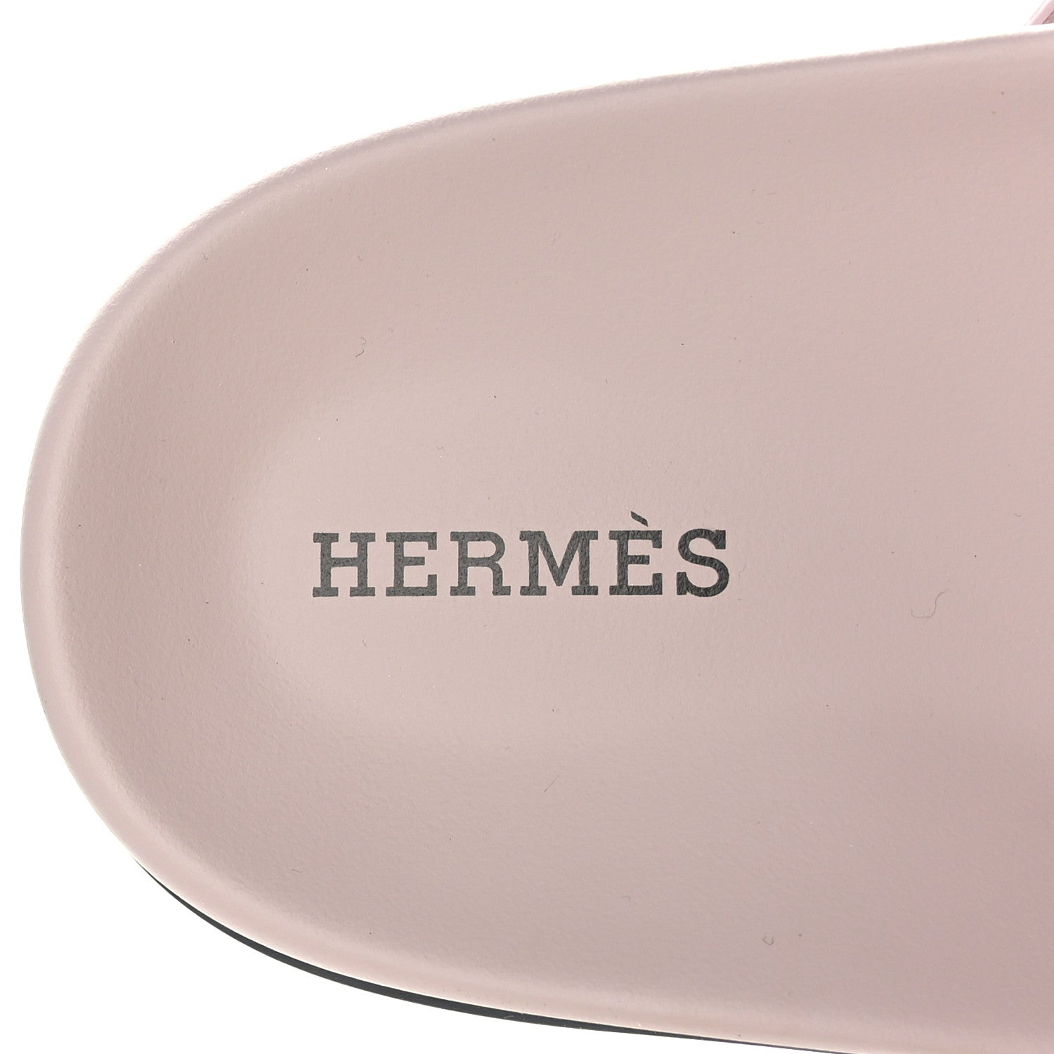 Hermes Suede Goatskin Womens Chypre Sandals 40 Rose Porcelaine 8 of 8
