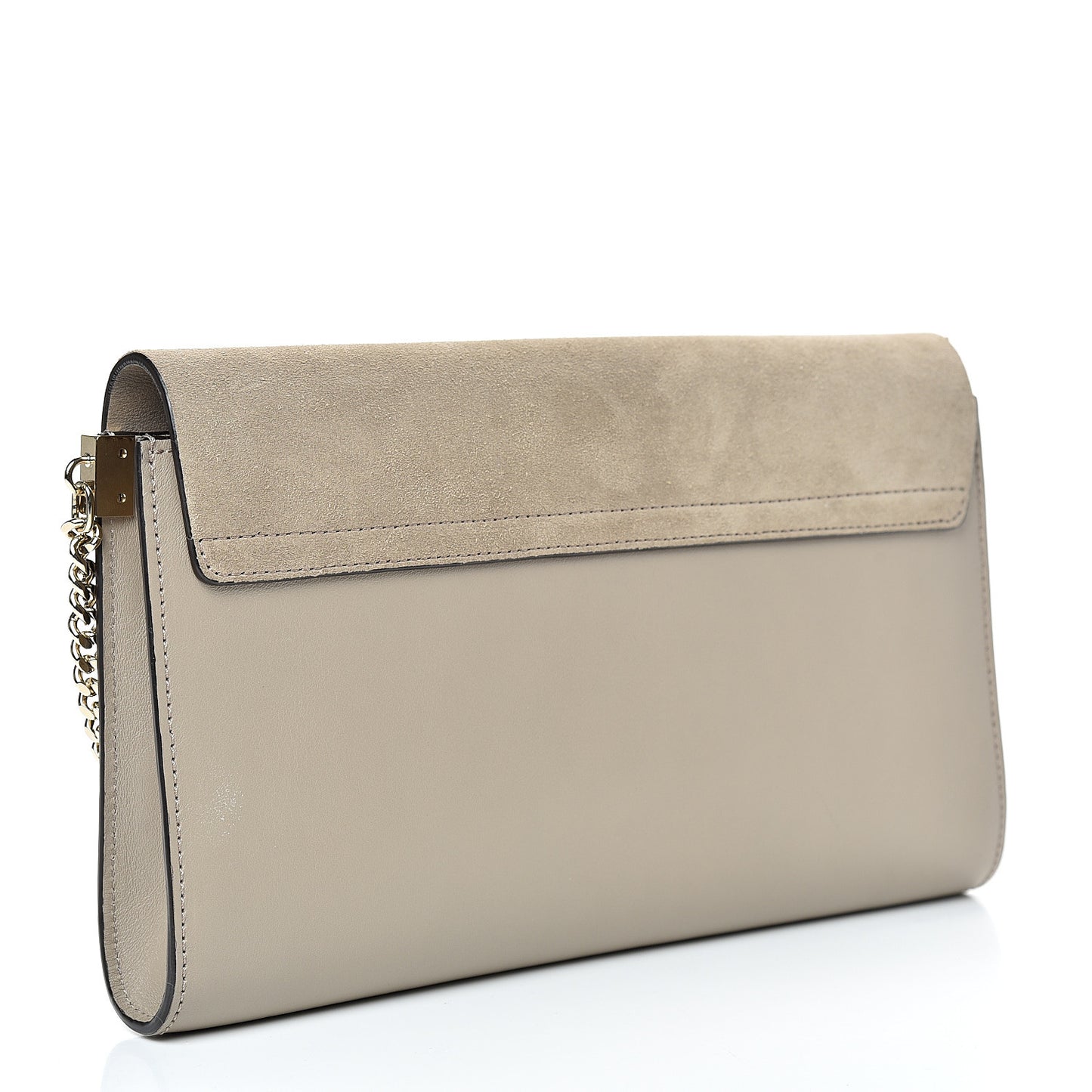 Suede Calfskin Faye Clutch Motty Grey