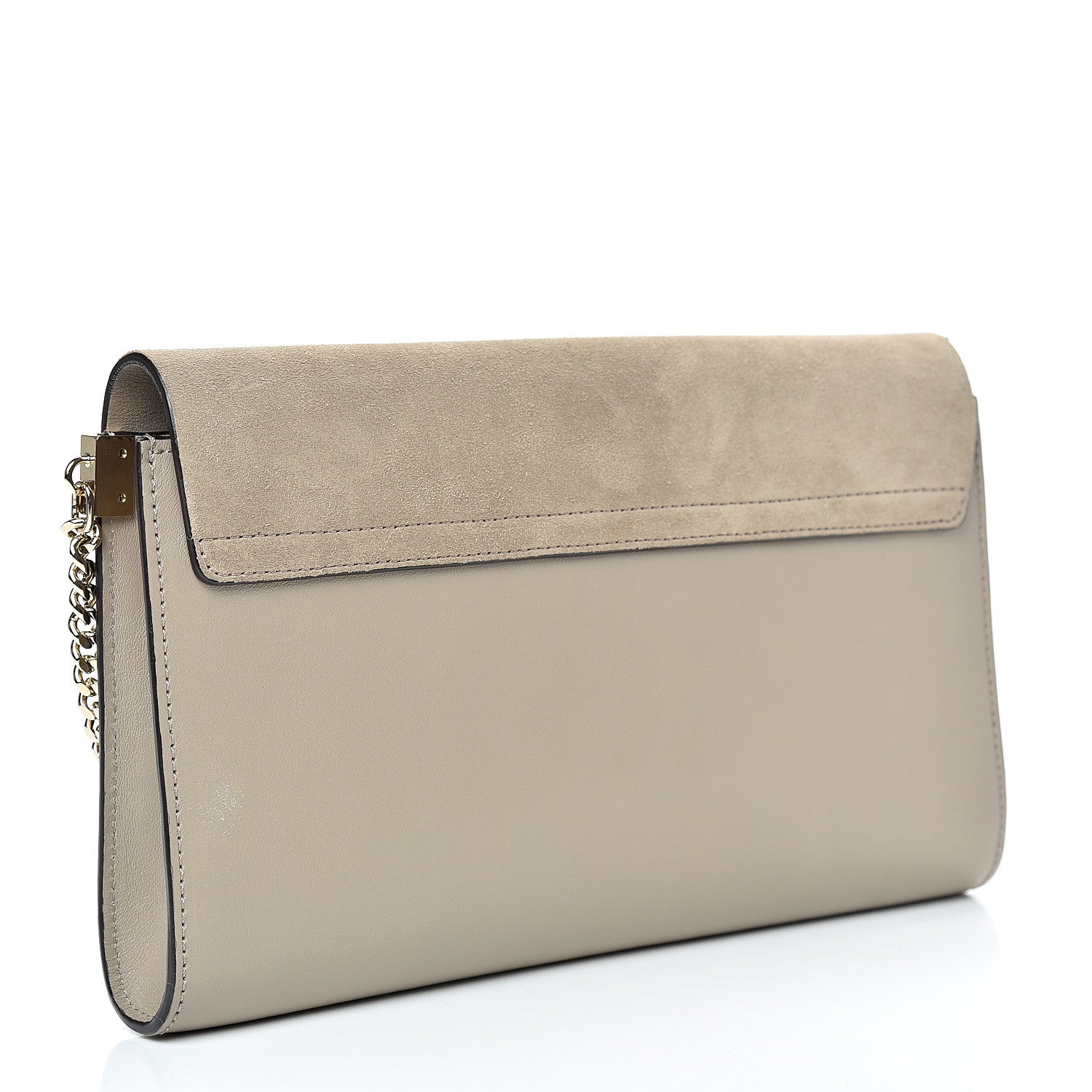 Chloe Suede Calfskin Faye Clutch Motty Grey 2 of 14