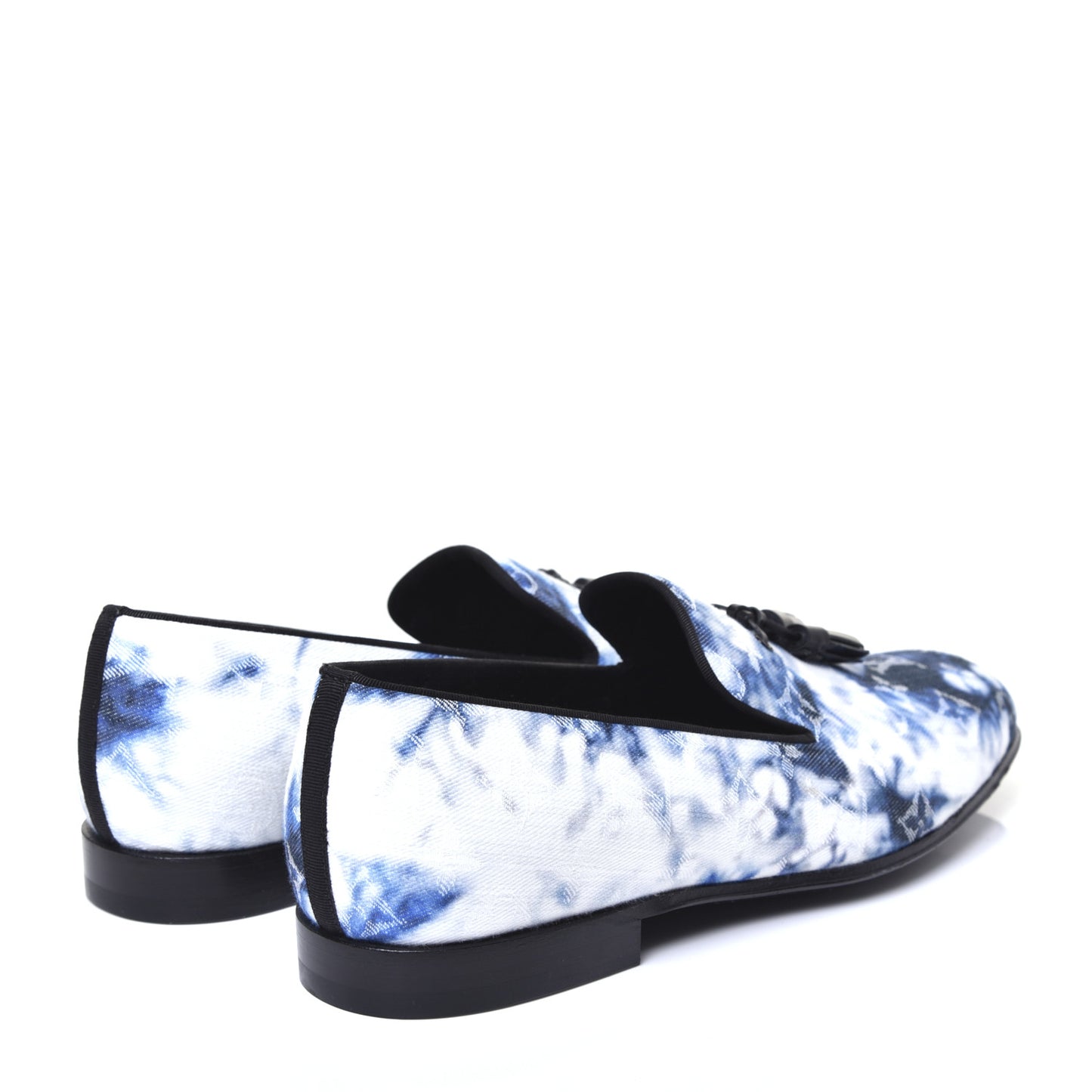 Monogram Denim Tie Dye Mens Auteuil Slippers 8 Navy Blue