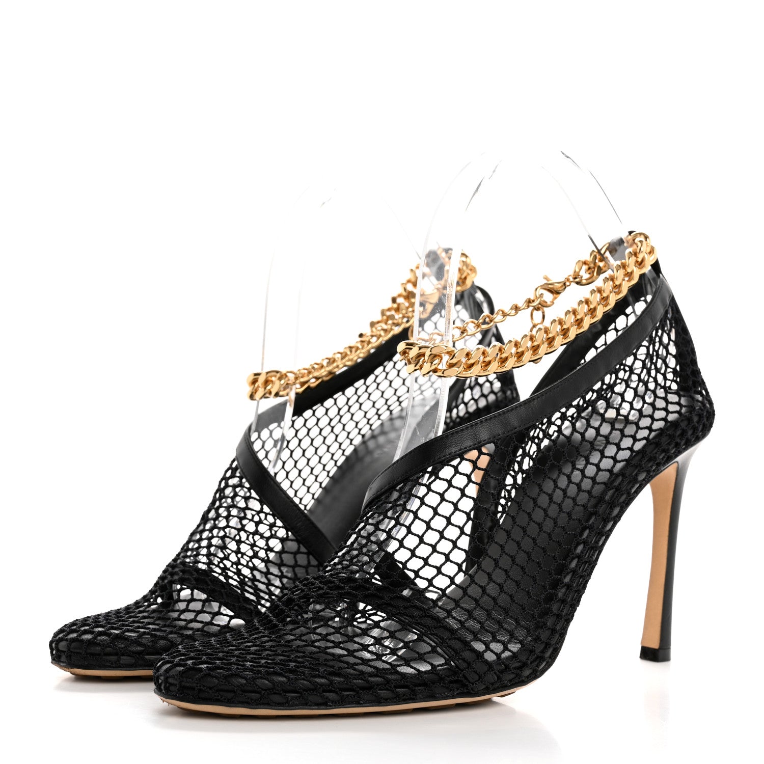 Bottega Veneta Mesh Nappa Chunky Chain Sandals 39.5 Black 4 of 11